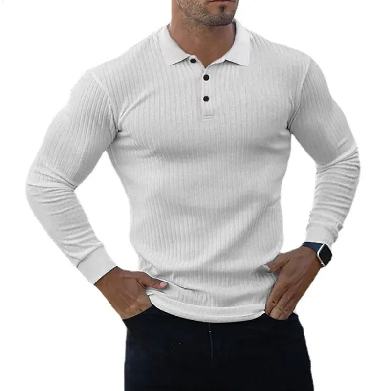 Men's Textured Golf Polo Shirt - White | Breathable & Stylish for Golf & Casual Wear.