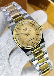 Tissot Steel Watch for Men - Light Brown Dial, Stainless Steel Strap.