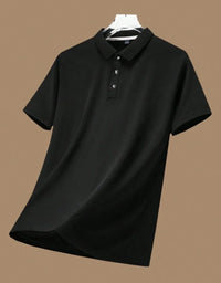 Ice Silk Men's Polo T-Shirt - Premium Cotton Feel.