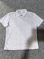 Men's Grey Quarter Zip Polo Shirt | Cotton Blend | Smart Casual.