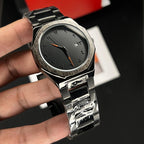 Steel Arabic Aura Watch - Black Dial Islamic Style Watch for Men.